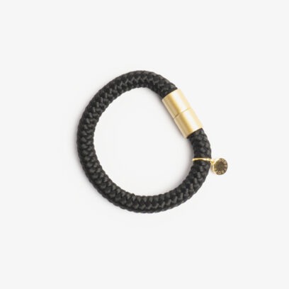 Armband einfach Schwarz Messing, Armband aus Tau, Hundezubehör individuell nach Maß handgemacht in Österreich
